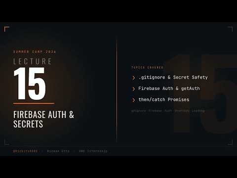 Firebase Auth in React Native Login, Promises & Secrets (Lecture 15)