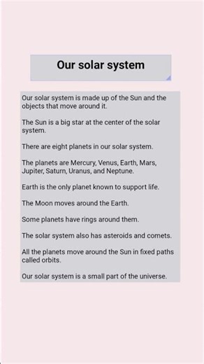 Our solar system essay