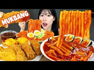 SULGI ASMR 2.0 | Noodle Tteokbokki, Spicy sticky noodles, Cheese Pork cutlet, Kimbap, Fried Shrimp.