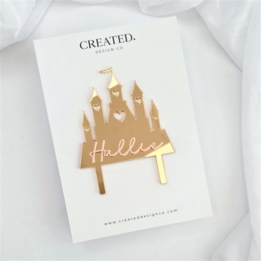 Personalised Princess Castle Cake Topper With Name - Etsy UK