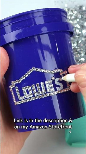 Bedazzling everyday objects part 1 - the mini Lowe's bucket ✨🪣 #bedazzled #lowesfinds