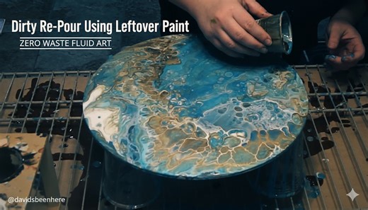 Dirty Re-Pour Using Leftover Paint — Zero Waste Fluid Art