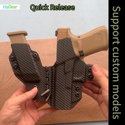 HaGear Carbon Fiber Glock Sidecar IWB Holster – Ultimate Concealment with Mag Pouch & Claw