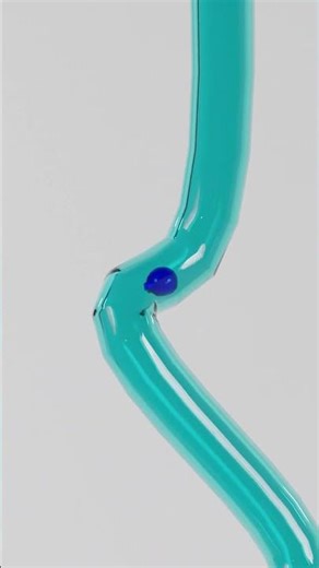 Blue Glass Ball Rolling Inside Transparent Glass Tube | Blender 3D Satisfying Loop #shorts