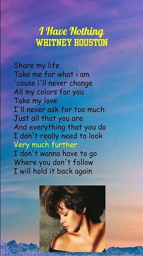 Whitney Houston - I Have Nothing (Lyrics) #shorts