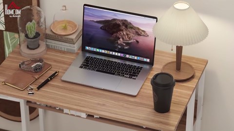 Amazon.com: HOMCOM Small Folding Desk, Rolling Computer Desk Foldable with Storage Bag and Shelf, 31.5" Portable Writing Table on Wheels for Small Spaces, Home Office, Study, Easy Assembly, Natural Wood : Home & Kitchen