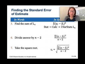 Stats 9.3 Lesson - Finding the Standard error of estimate and a prediction interval
