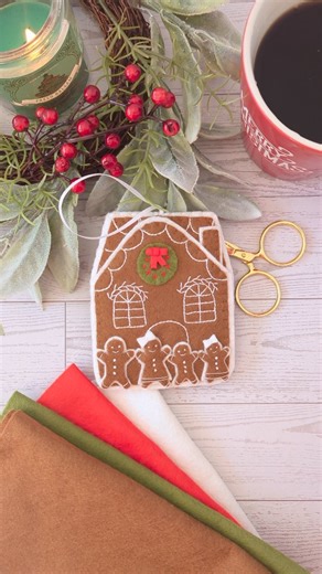 Olive This Felt | Jenny Bolhofner on Instagram: "My gingerbread house pattern is the perfect craft to kick off the Christmas holiday! It includes a supply list with shopping links, templates, full color photos and step-by-step instructions for stitching your very own gingerbread house ornament. Plus it's customizable, so it's the perfect craft to gift ♥️💚 Link to purchase is in my bio (My Website or Etsy). Happy Stitching! And Happy Thanksgiving! #olivethisfelt #felt #feltart #feltornament #orn