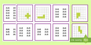 Coordinate Shapes Matching Cards