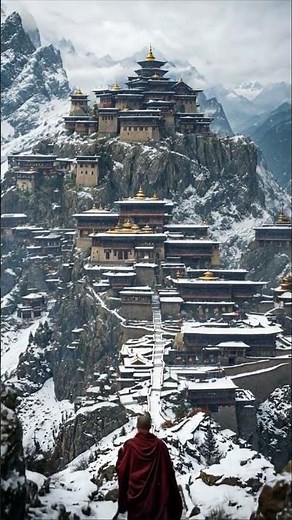 Beyond the Clouds: Himalayan Monastery Winter Pilgrimage & Temple Architecture on Snowy Cliffs