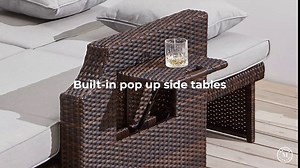 Martha Stewart Sunnyside Daybed Dark Brown Wicker with Beige Olefin Cushions