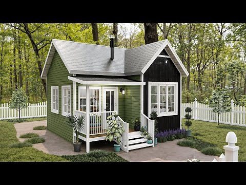 🏡 Cozy 19'x21' (6x6.5m) Small House Design with Charming Front & Back Porch | Smart Floor Plan 🏡