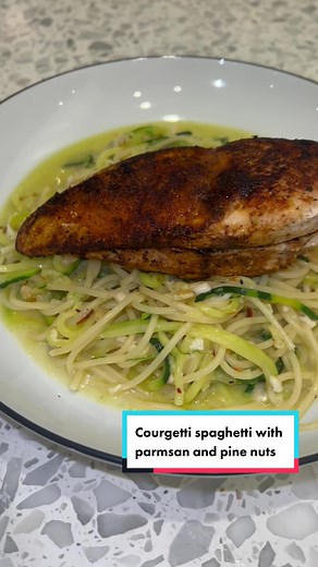 Courgetti Spaghetti with Parmesan and Pine Nuts Recipe
