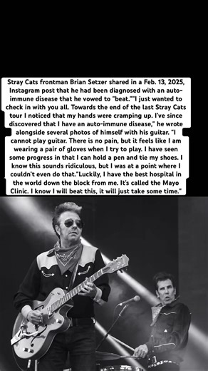 Brian Setzer battles an auto-immune disease but vows to get back to playing guitar. #BrianSetzer