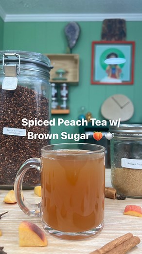 This Spiced Peach Tea with brown sugar was like peach cobbler in a glass 🍑🫖🤤 somebody bring me some ice cream! #tea #theteaguy #tearecomendations #peachtea #spicedpeachtea #peachcobblertea #teablends #reels | Mintybongwater