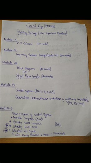 Control Engineering BME702 📚Most important questions 🙋 #engineeringstudents #exampreparation