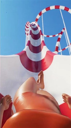 Extreme Red Water Slide POV - Planet Coaster 2 #waterslide #waterpark #planetcoaster2