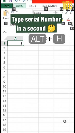 Excel Serial Number Shortcut | Automatic Numbering in Excel