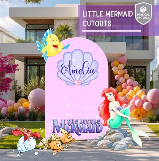 The Little Mermaid Cutouts, Under the Sea First Birthday, Party Props, Baby Shower Decor, Ariel, Princess Birthday Party - Etsy