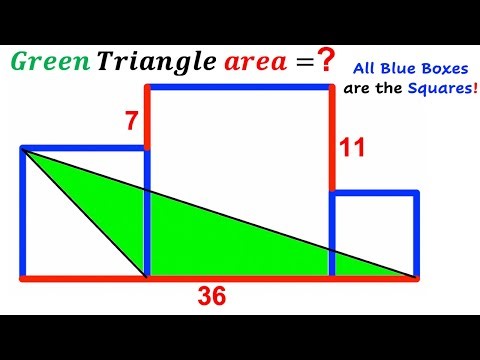 Can you find the Green shaded Triangle area? | (Squares) | #math #maths | #geometry