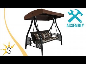 Sunnydaze Deluxe Steel Frame Cushioned Garden Swing with Canopy - ZBO-129 *