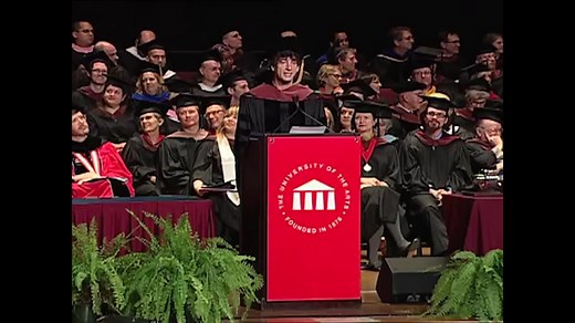 10 years ago today, Neil Gaiman told the UArts class of 2012 to “make good art” during his Commencement address. His speech left that room and became a proclamation for the world that is still a salient message to this day. If you need a reminder to “make glorious and fantastic mistakes,” listen to the full speech here: https://bit.ly/39tRcQg | University of the Arts