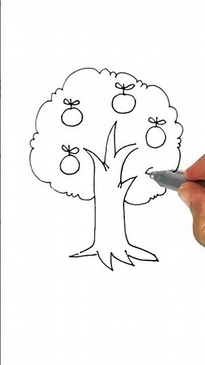 How to draw orange tree #menggambar #drawing #easydrawing #doodle #howtodraw #caramenggambar