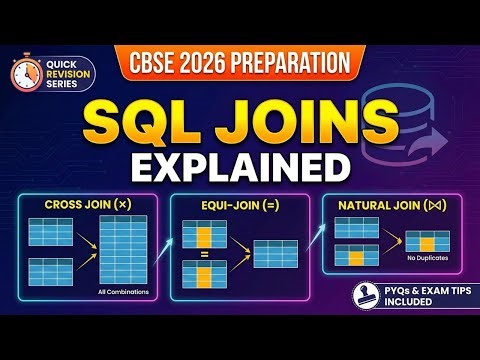 SQL Joins Explained: Cross, Equi & Natural | Class 12 CS Quick Revision 2026