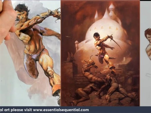 （看油管大佬画画-插画）David Finch-Frazetta Paint Study Stream with Dave and Erick