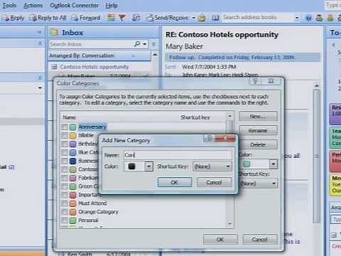 Using the Color Category Feature in Outlook