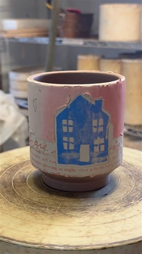 Image transfer cup #ceramic #pottery