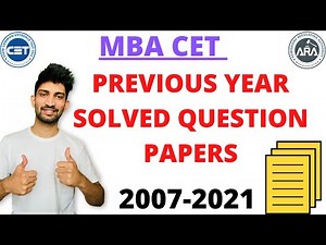 MBA CET Previous Year solved question papers | Mba cet solved questions papers