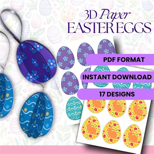 3D Paper Easter Egg Craft Printable | Easter Kids Activity PDF | Cut and Glue Egg Decoration - Etsy Australia