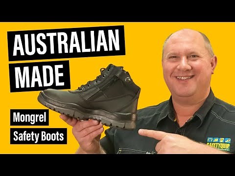 Australian Made Mongrel 261020 Zip Side Safety Work Boot