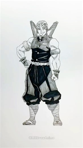 13K views · 509 reactions | Speed drawing StickMan Tengen Uzui This is my homepage,I put all my favorite drawing tools in it.https://linktr.ee/mcdrawanime #shorts #anime #drawing #DemonSlayer | mcpainted | Facebook