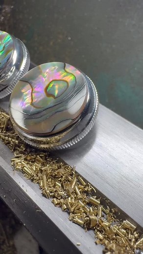 Just finished making these tuba finger buttons with real abalone inlays. . . . . . #tuba #fingerbuttons #trumpet #euphonium #sousaphone #silverplate #brass #metallathe #manuallathe #reallyhandmade #abalone #elgin | Keith Polito Brass Instrument Repair