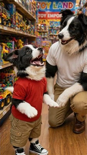 Collie Finds His Dream Toy Excavator #Collie #ToyShopping #CuteStory #Wholesome #Shorts #ViralVideo