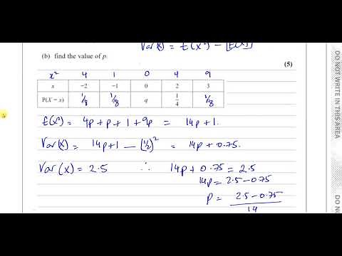 WST01/01 Statistics S1June 2019 (IAL) Q5 Discrete Random Variables