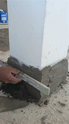 Professional Column Base Plastering Technique | Masonry Work