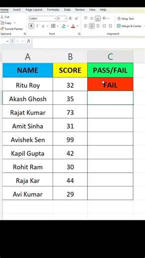 Excel Me Pass Fail Kaise Nikale | IF Formula in Excel