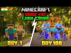 We Survived 100 Days in LUSH CAVES Minecraft World!