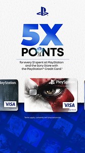 You win virtual trophies when gaming. Why not win real points in real life? 🔼🔵❎🟦 Use your PlayStation® Credit Card at PlayStation and the Sony Store and earn 5X points for every $1 spent 🔼🔵❎🟦 Want more points? Earn 3X points on internet and streaming, 2X points on dining, and 1X points on everything else 🏆 | PlayStation
