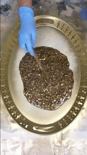 Making a Golden Serving Tray 🪙 #resin #diy