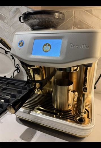NEW Breville Impress Touch Tutorial. Make a morning coffee with me! ✨☕️ It’s frigid outside, but warm and toasty in here. Nothing beats a perfect cup of coffee in a cold winter morning! This is the easiest espresso machine you will ever use! #coffee #americano #brevilleimpresstouch #espressomachine #brevilletutorial