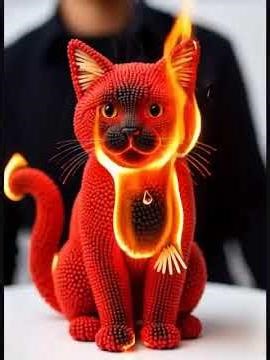 This Matchstick Cat Burns in the Most Satisfying Way 🔥 #shorts #usashorts