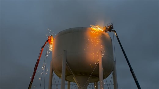 🌊Water tower being taken down🌊 (Video from Josh Pedigo) | Q-104, WCKQ-FM