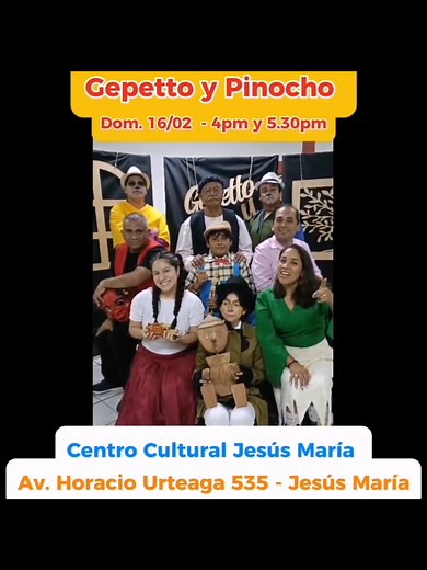 Teatro Familiar: Gepetto y Pinocho en Jesús María