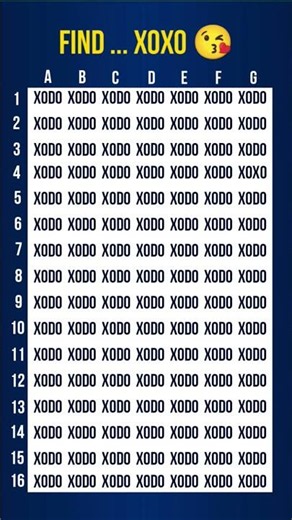 IQ test | can you find XOXO in 10 seconds? #shorts