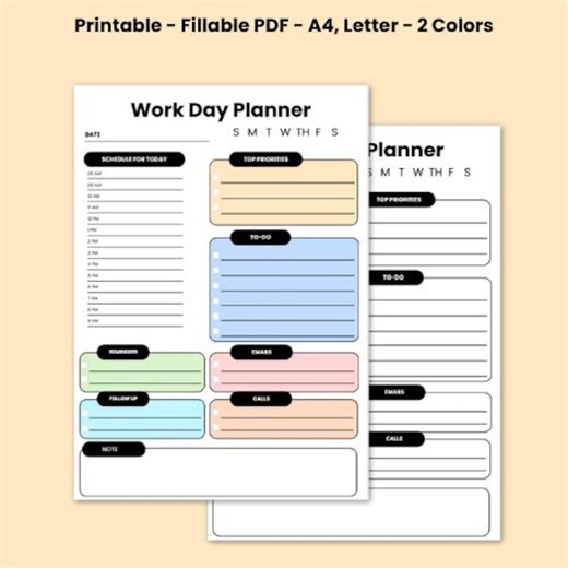 Daily Planner: Organized Life, Digital Download/printable, Fillable PDF, A4 & Letter Sizes - Etsy