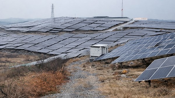 This endless solar field turns nature into a mechanical landscape